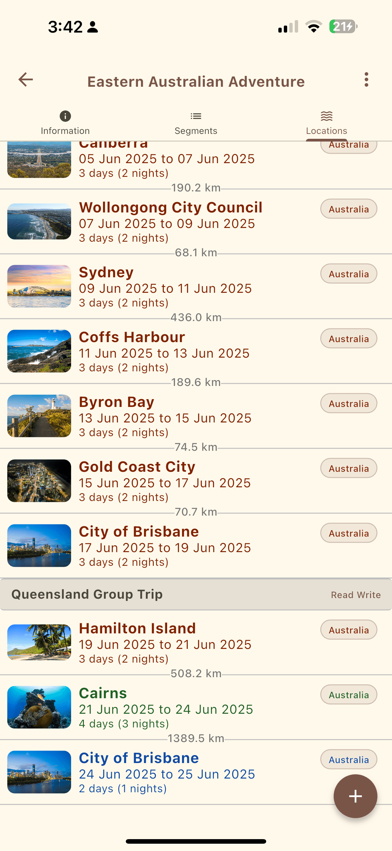 Application list view screenshot